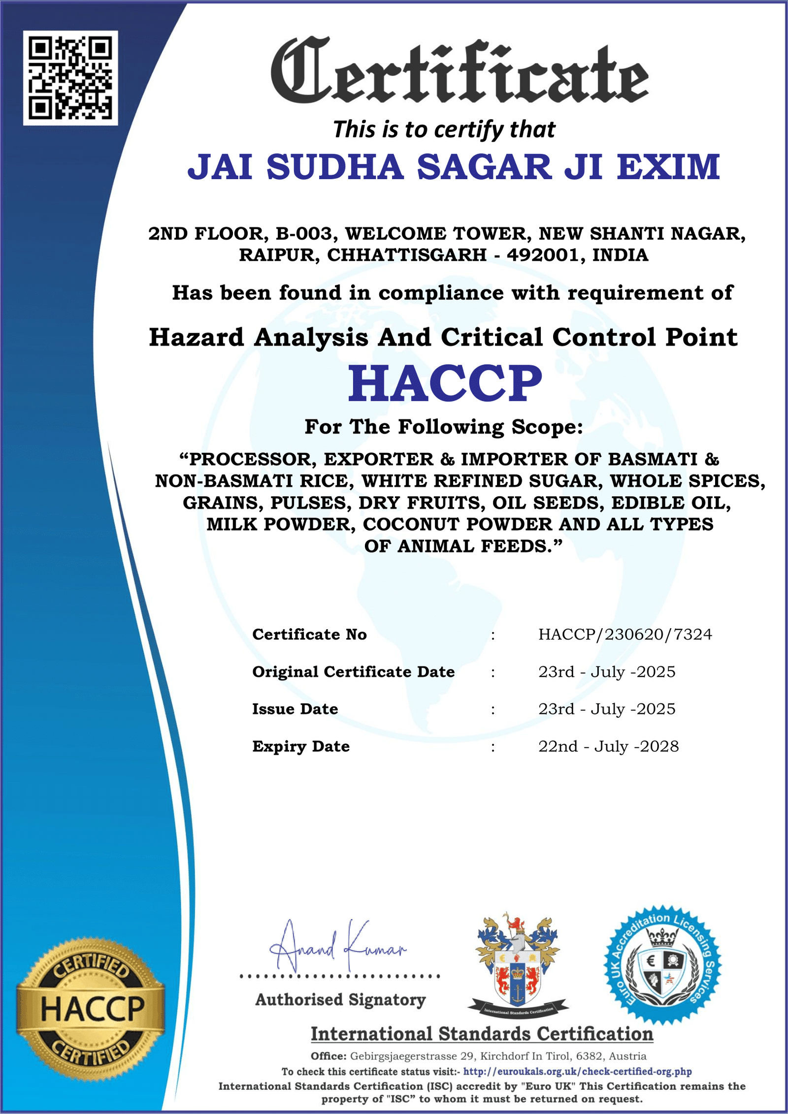 HACCP Certificate